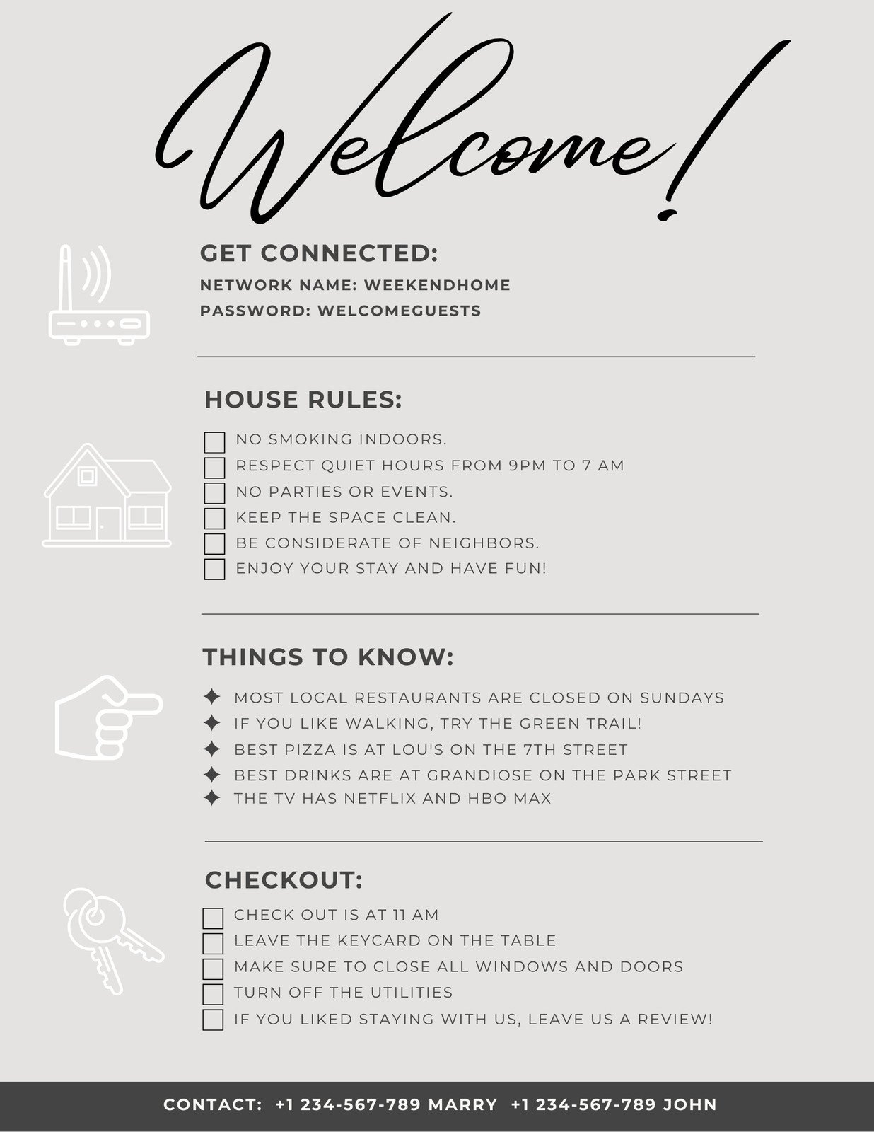 Printable House Rules Chart