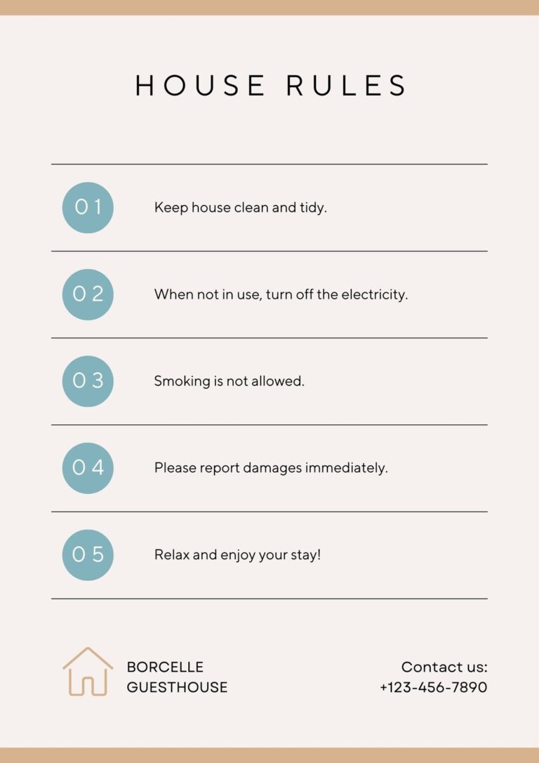 Free And Customizable House Rules Templates