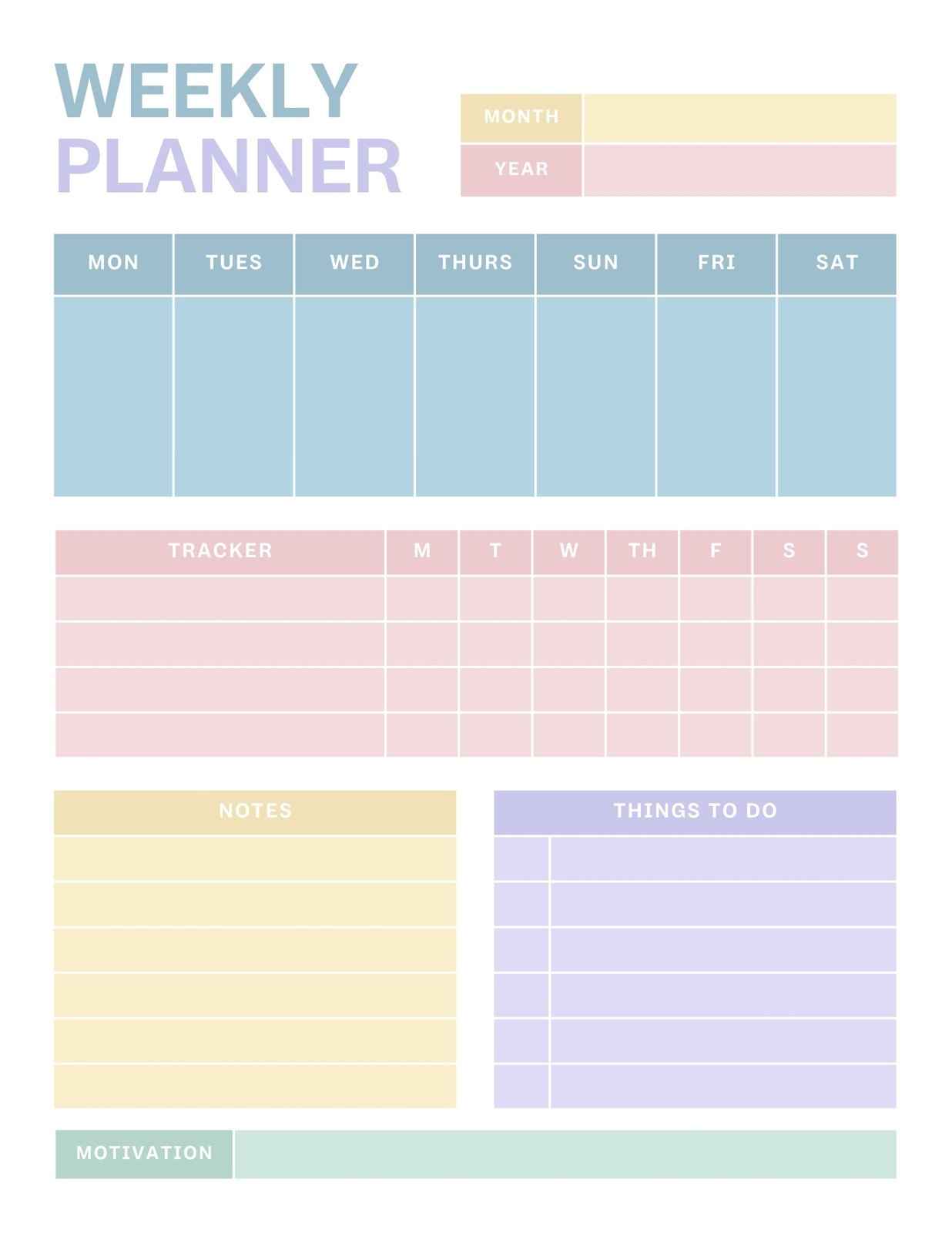 Free And Customizable Weekly Planner Templates Canva
