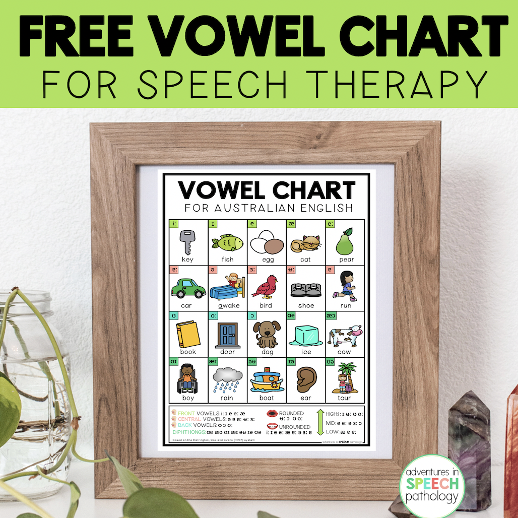 Free Australian Vowel Chart For Speech Therapy