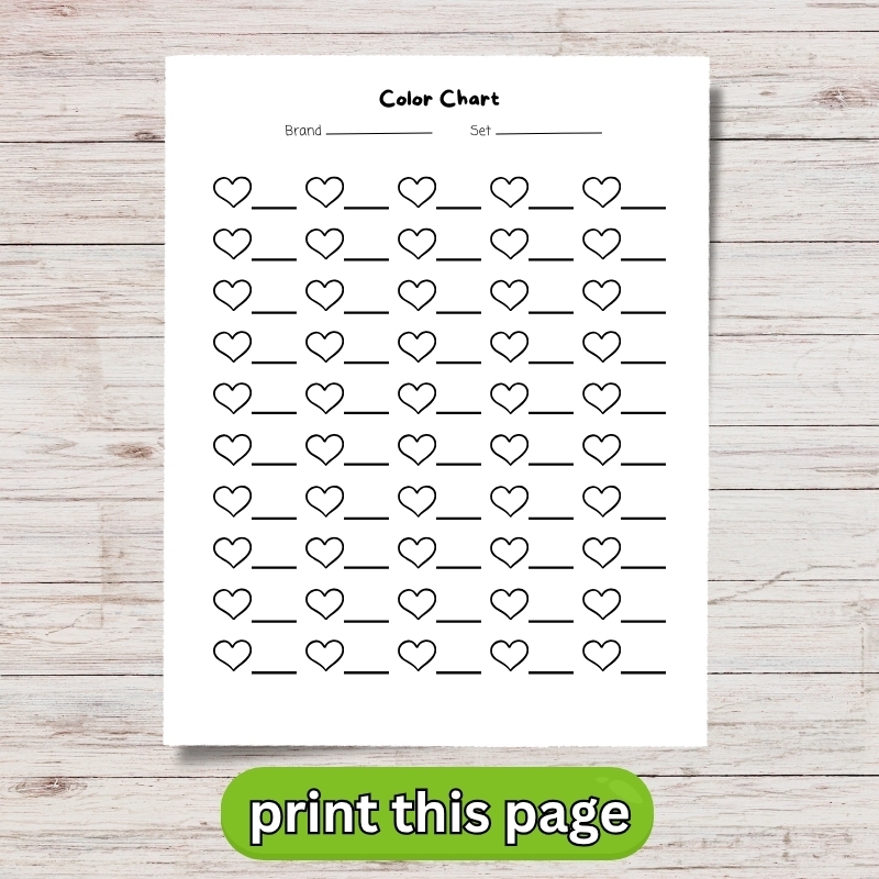 Free Color Chart Swatch Templates To Print DIY Coloring Artistry