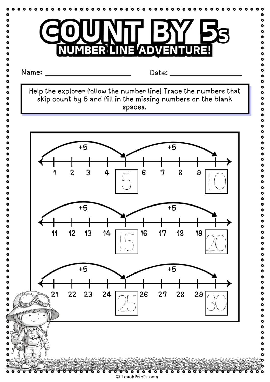 Free Count By 5s Worksheets Teach Prints Free Count By 5s Worksheets Teach Prints