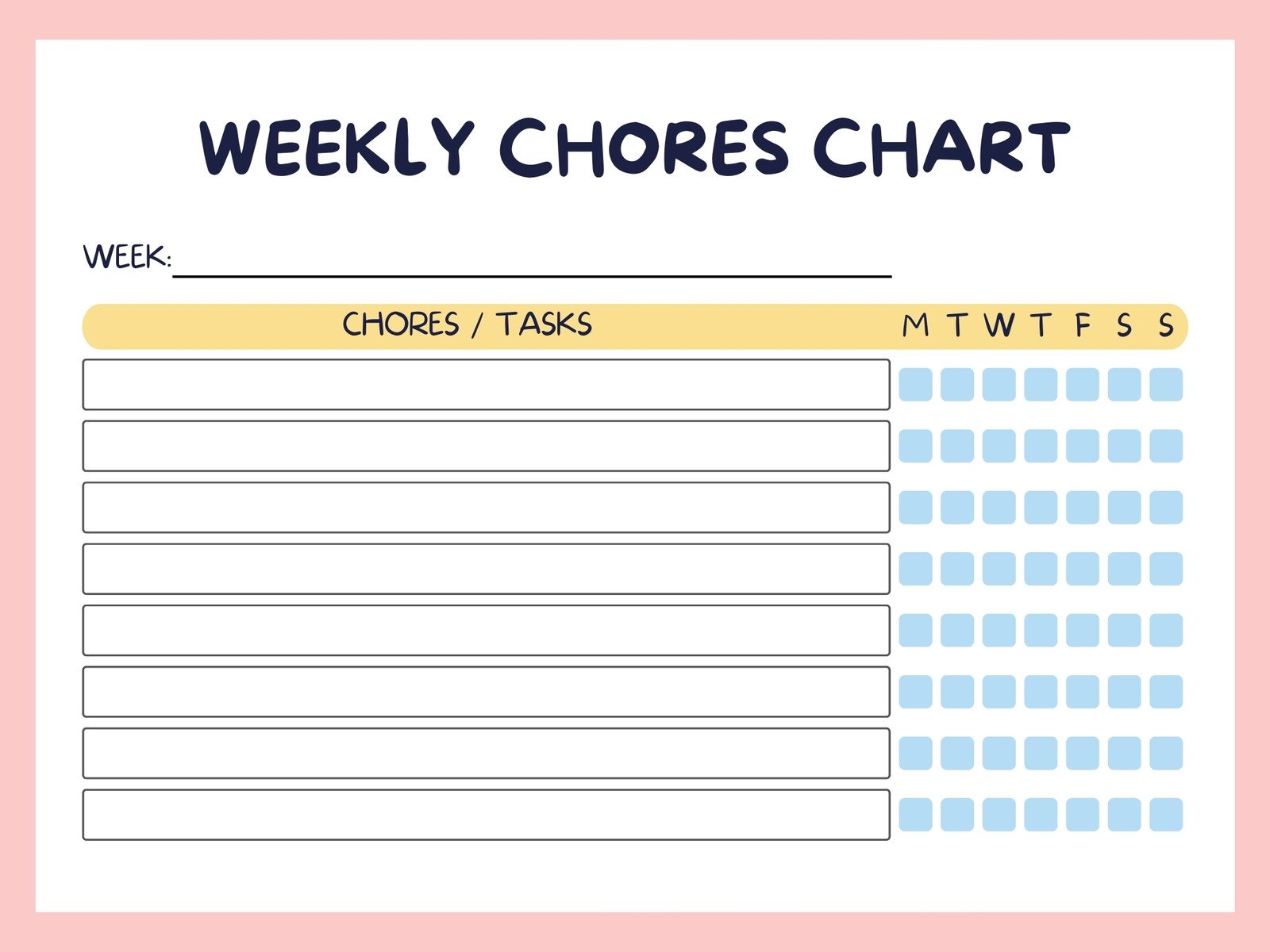 Free Customizable Chore Chart Templates To Print Canva