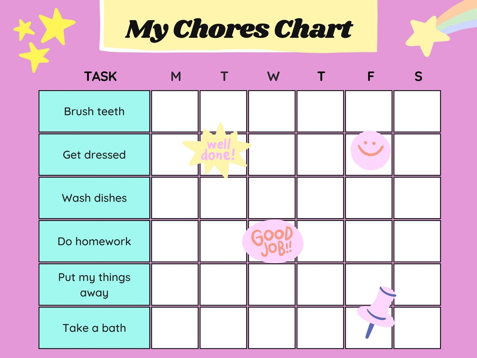 Free Customizable Chore Chart Templates To Print Canva Free Customizable Chore Chart Templates To Print Canva