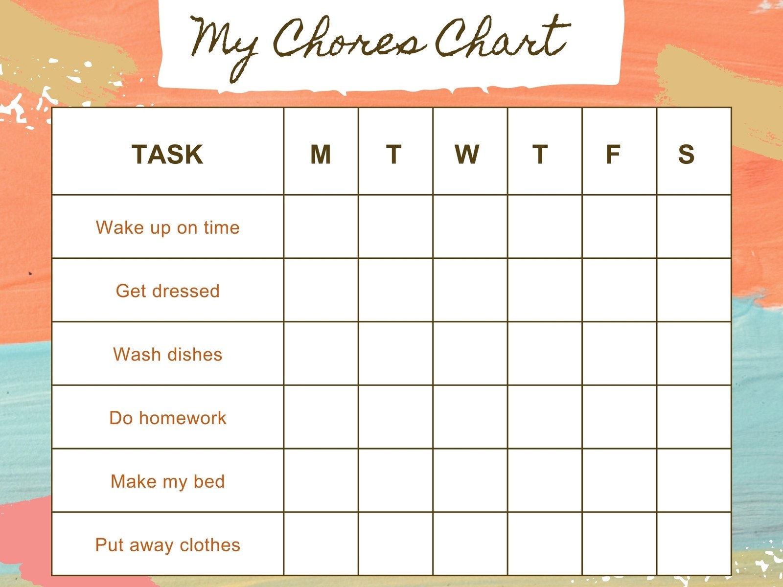 Free Customizable Chore Chart Templates To Print Canva Free Customizable Chore Chart Templates To Print Canva