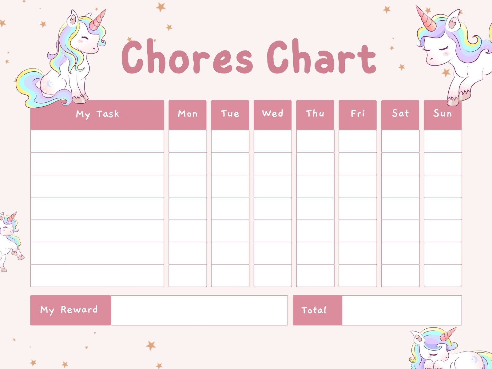 Free Customizable Chore Chart Templates To Print Worksheets Library
