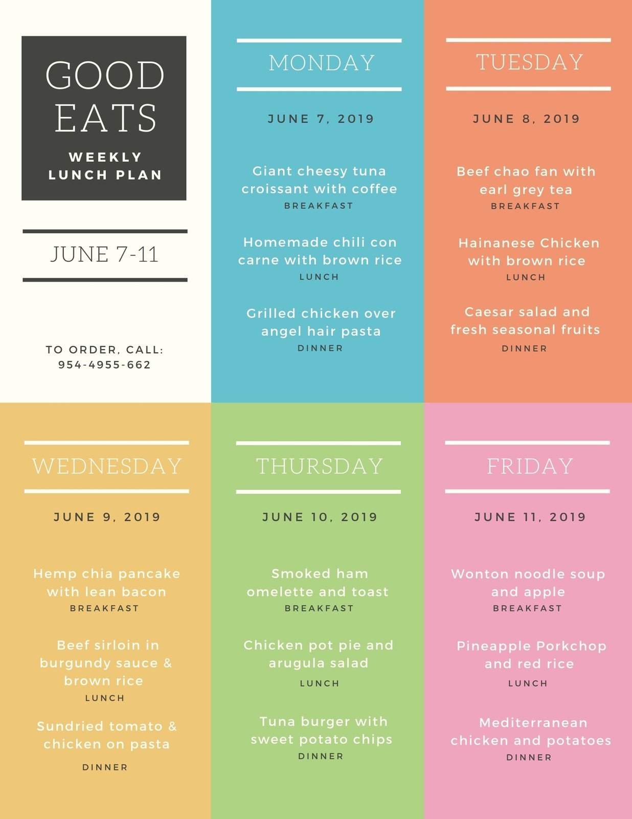 Free Customizable Meal Planner Menu Templates Canva