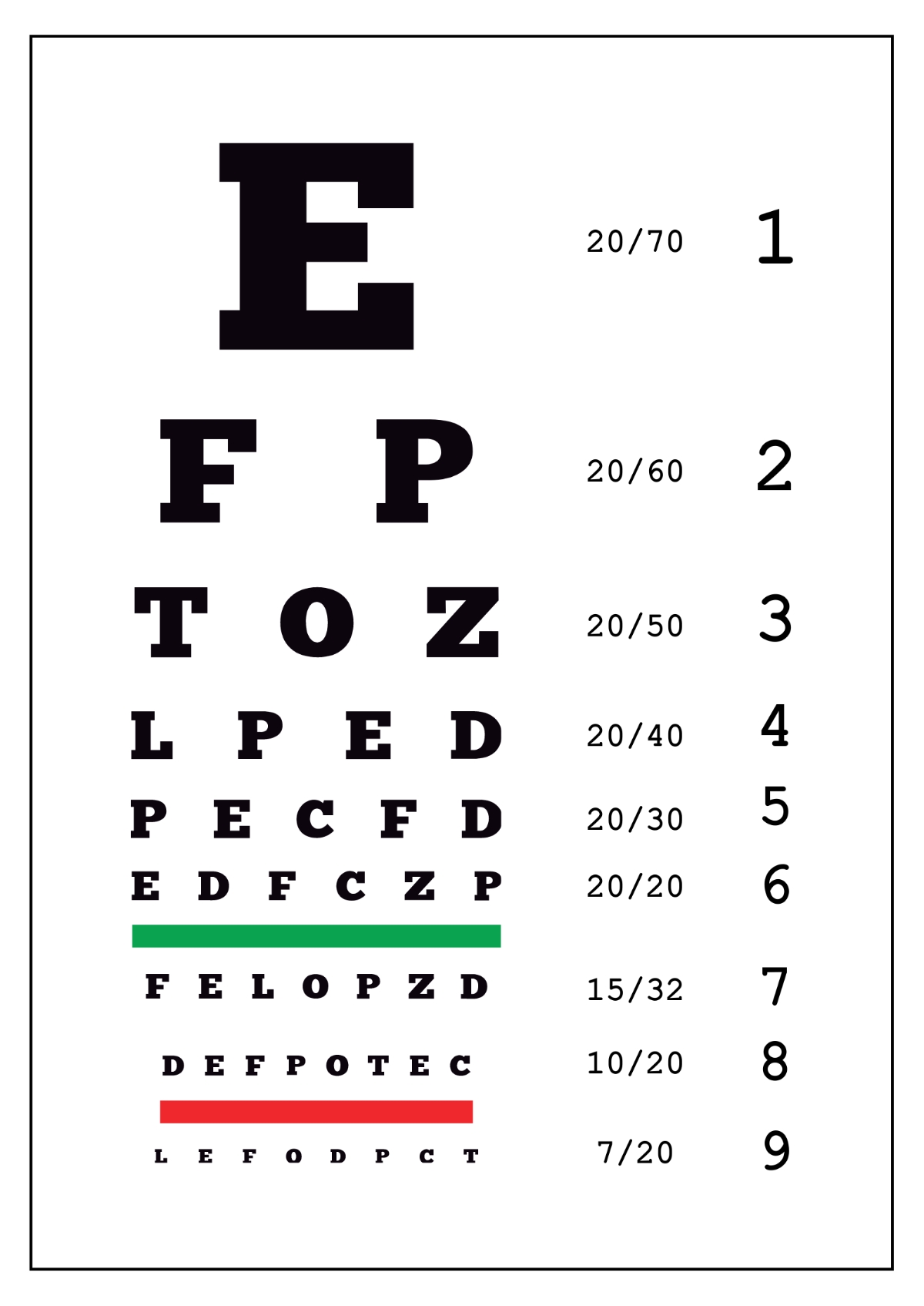 Hand Held Eye Chart Printable