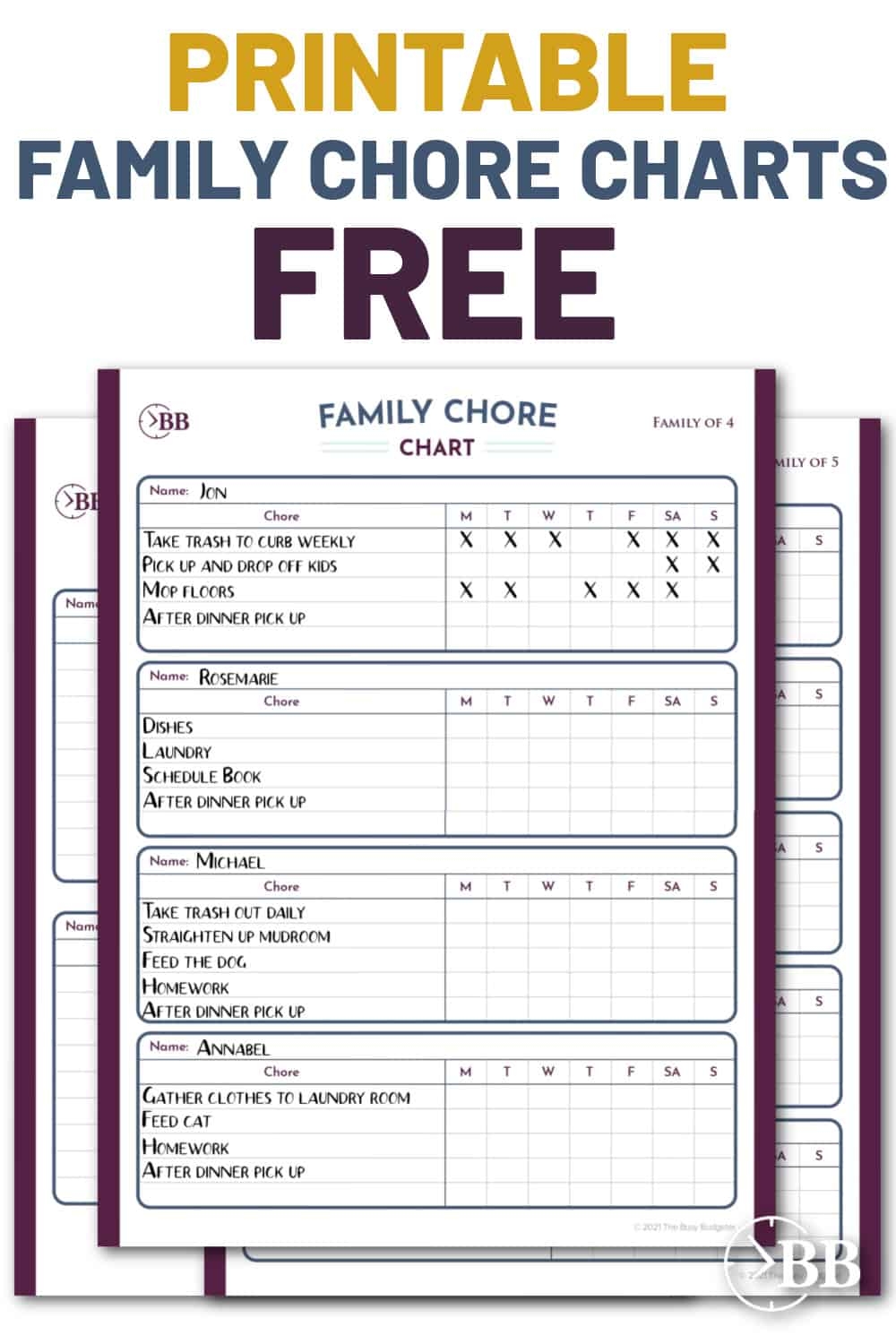 Free Family Chore Chart Printable The Busy Budgeter Free Family Chore Chart Printable The Busy Budgeter