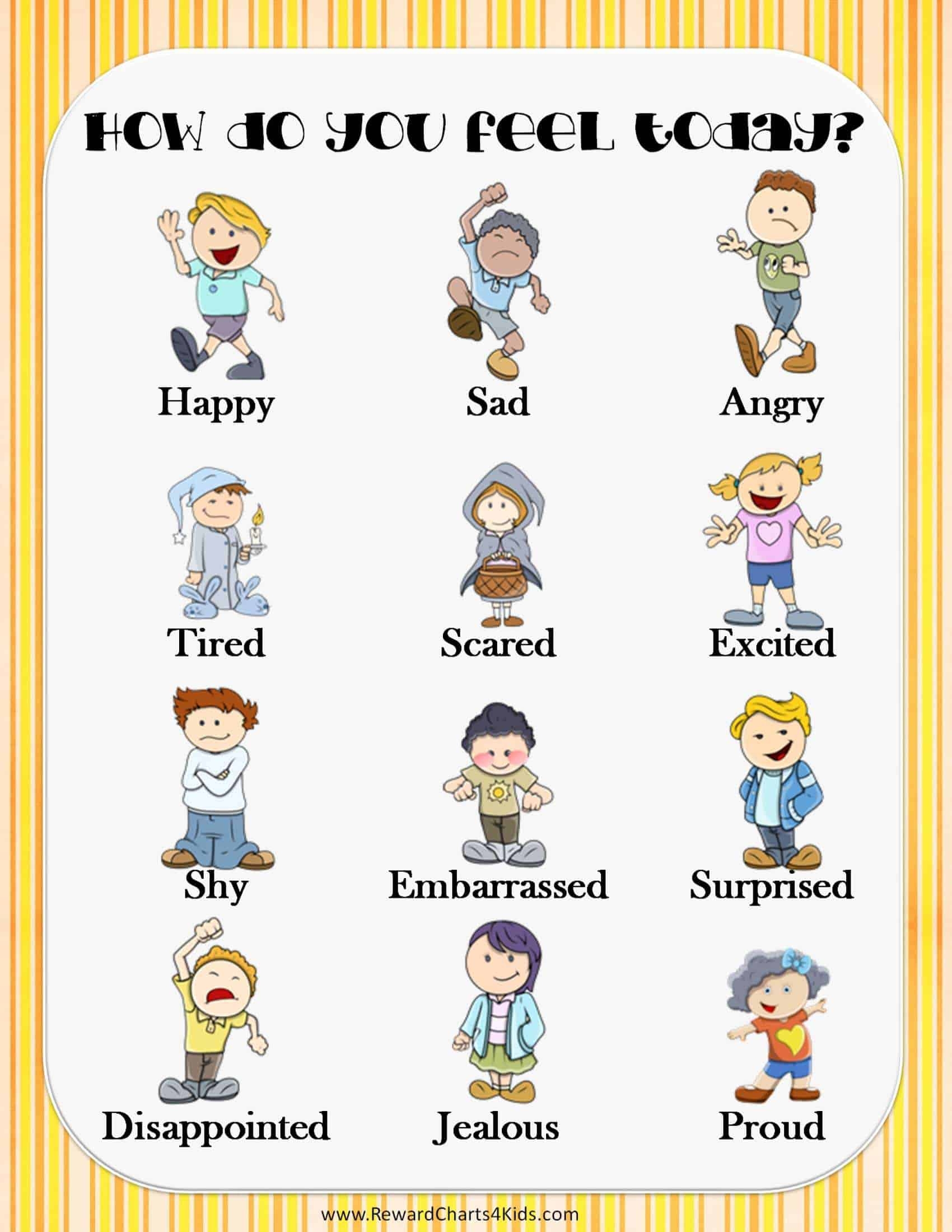 Emotions Chart Printable Free