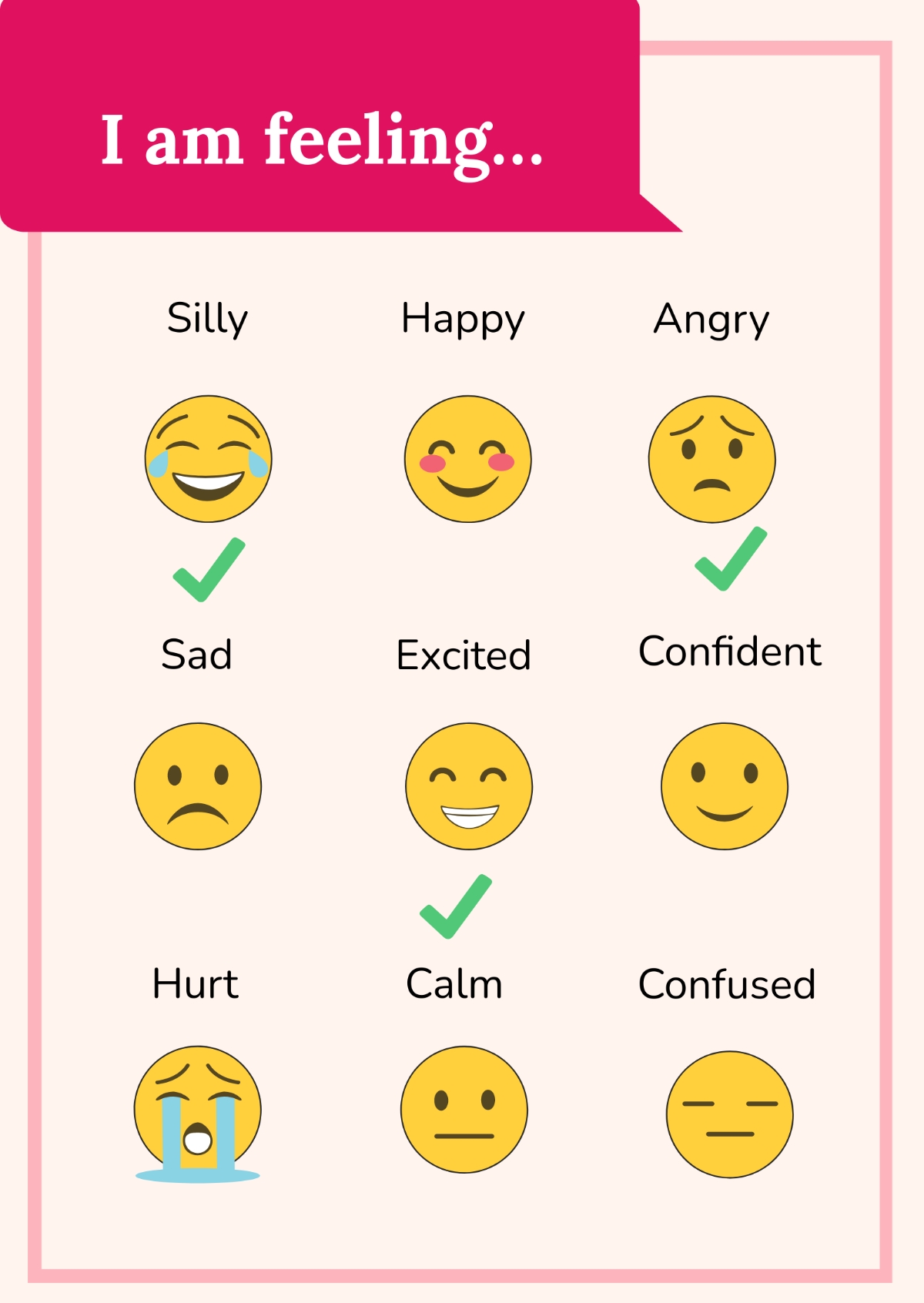 Emoji Emotions Chart Printable