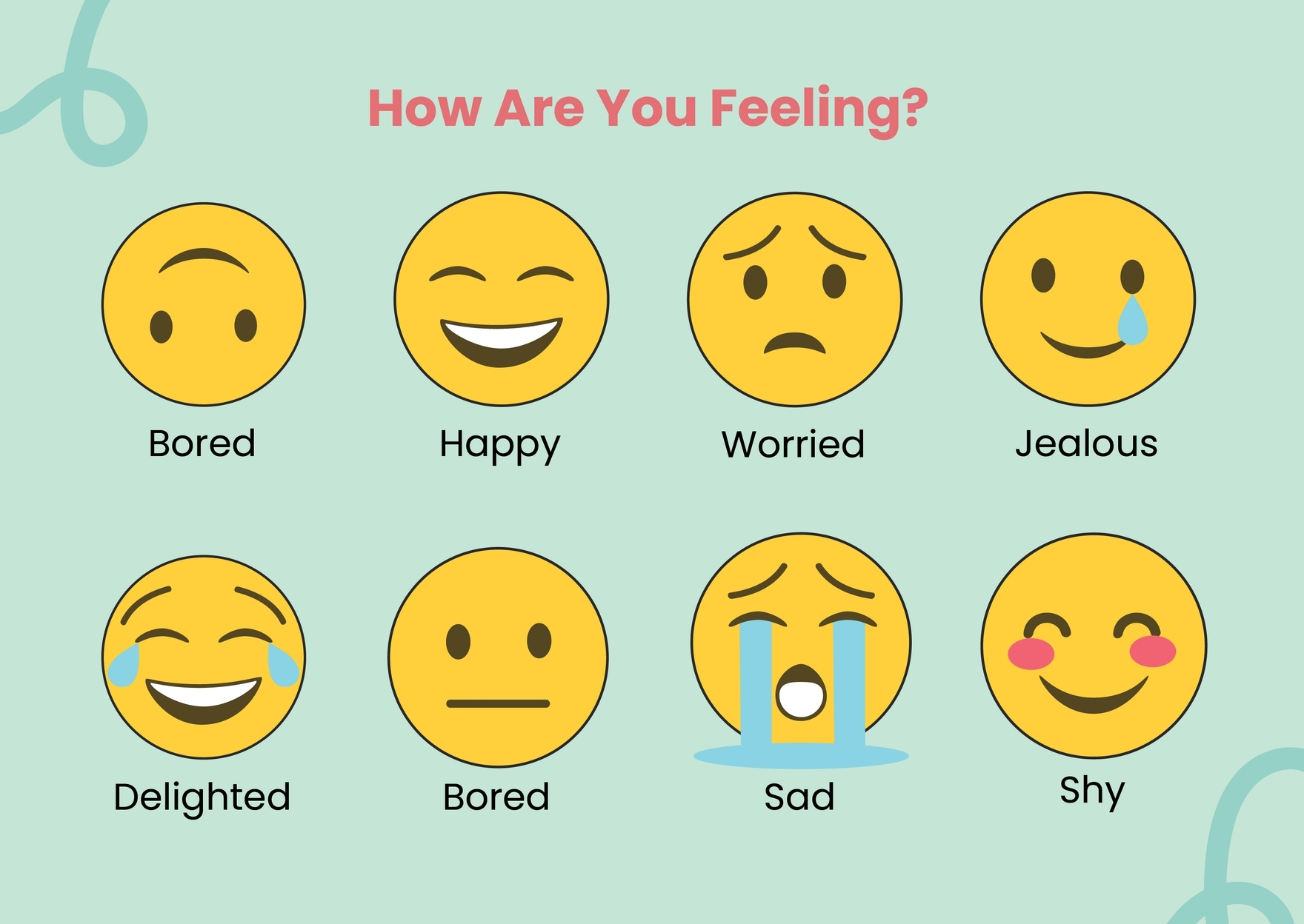 Feelings Chart For Kids Printable Feelings Chart For Kids Printable