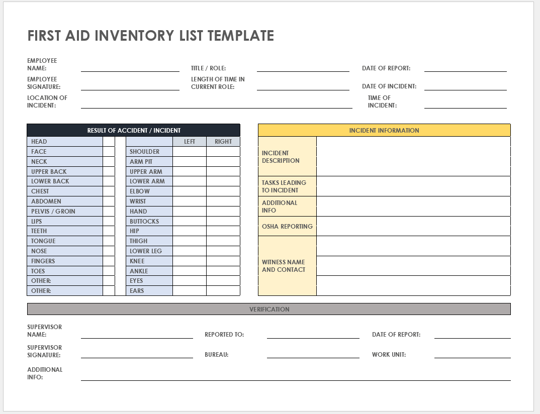 Free Inventory List Templates Smartsheet
