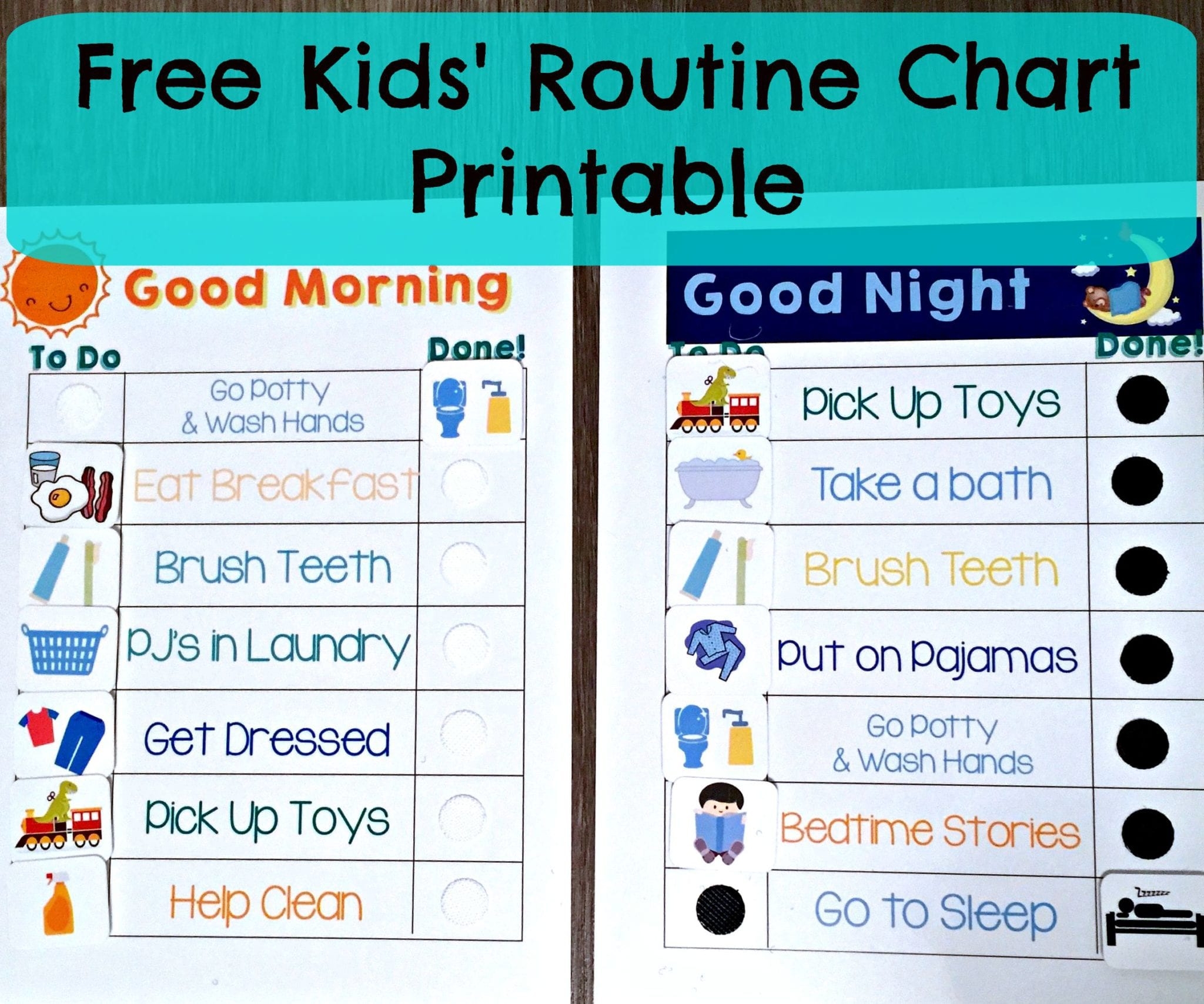 Printable Morning Routine Chart For Preschoolers