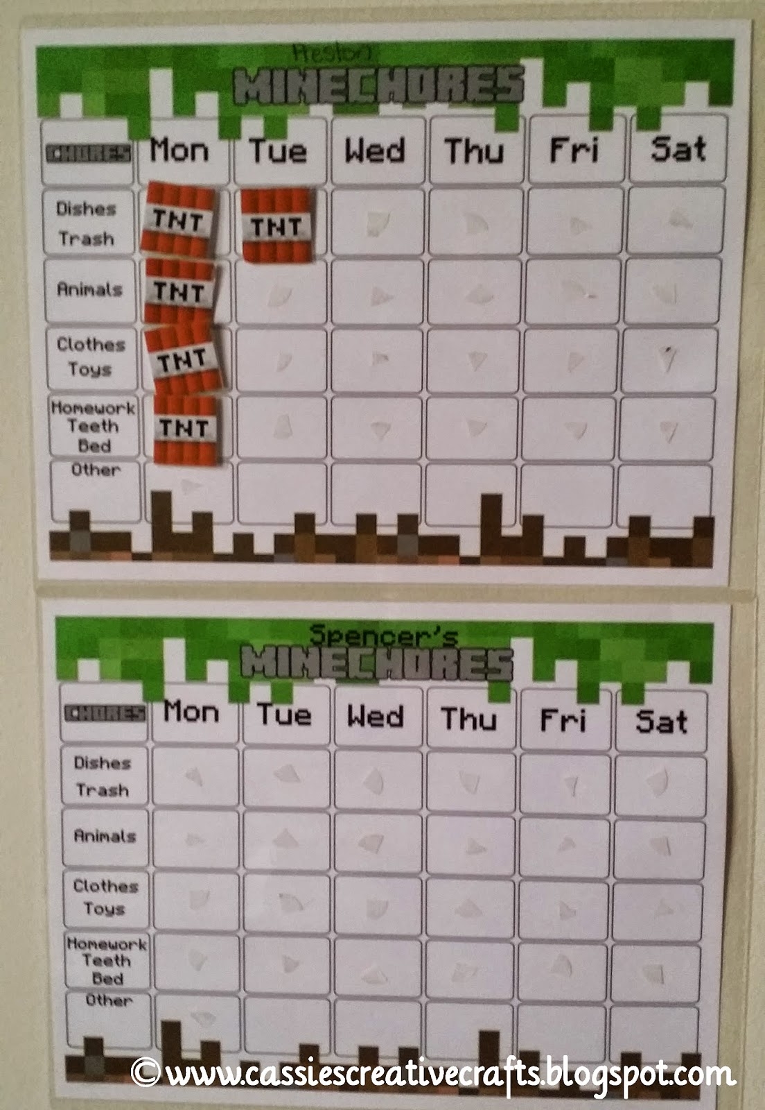 Free Minecraft Chore Chart Award System With Printables Free Minecraft Chore Chart Award System With Printables