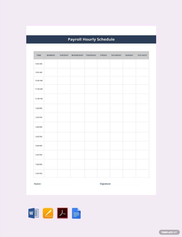 Free Payroll Schedule Templates Editable And Printable