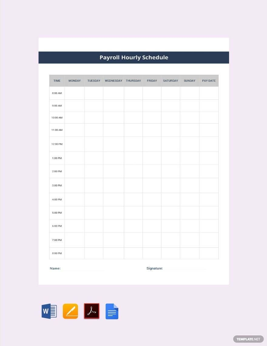 Free Payroll Schedule Templates Editable And Printable