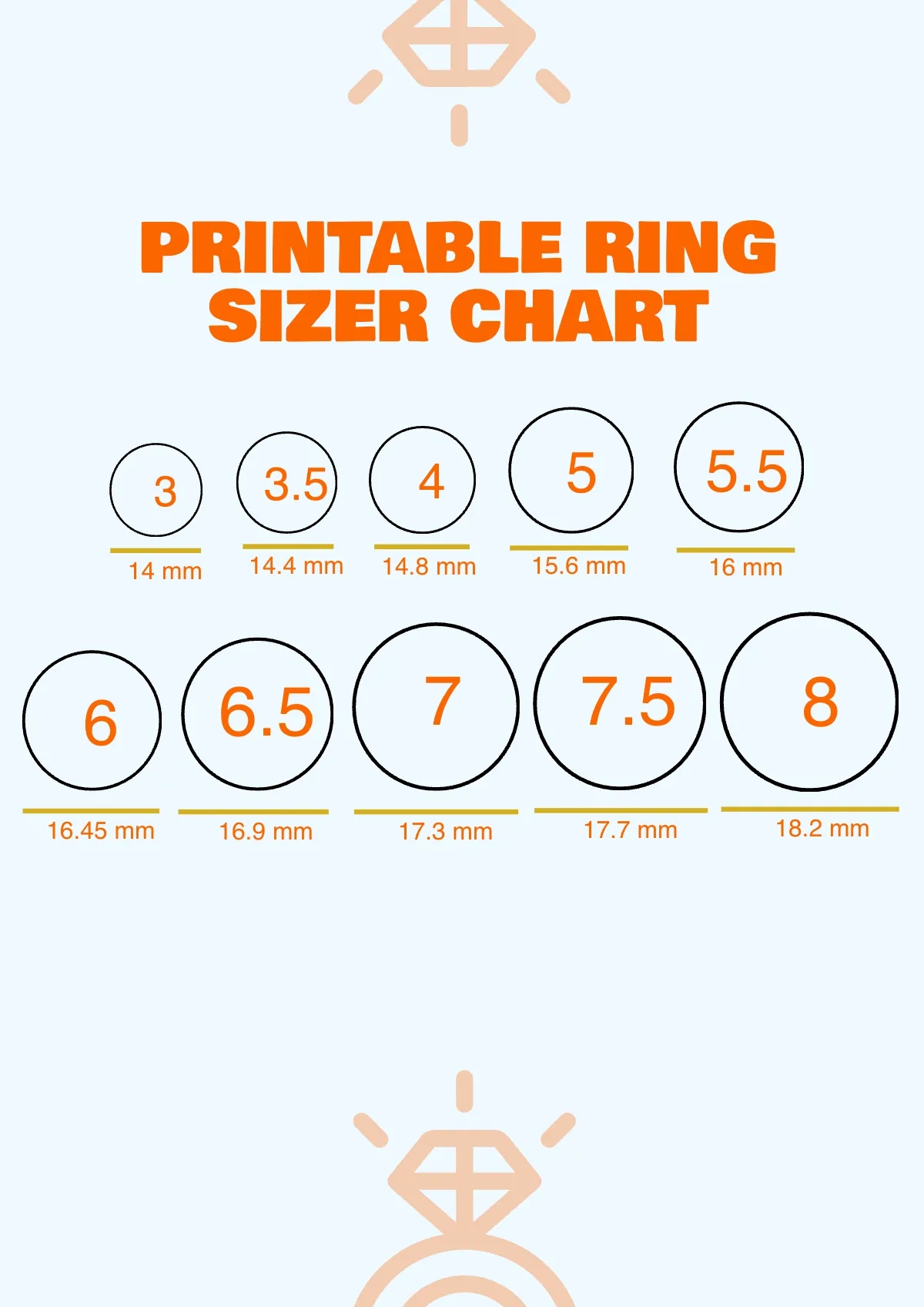 Ring Size Chart For Women Printable Ring Size Chart For Women Printable
