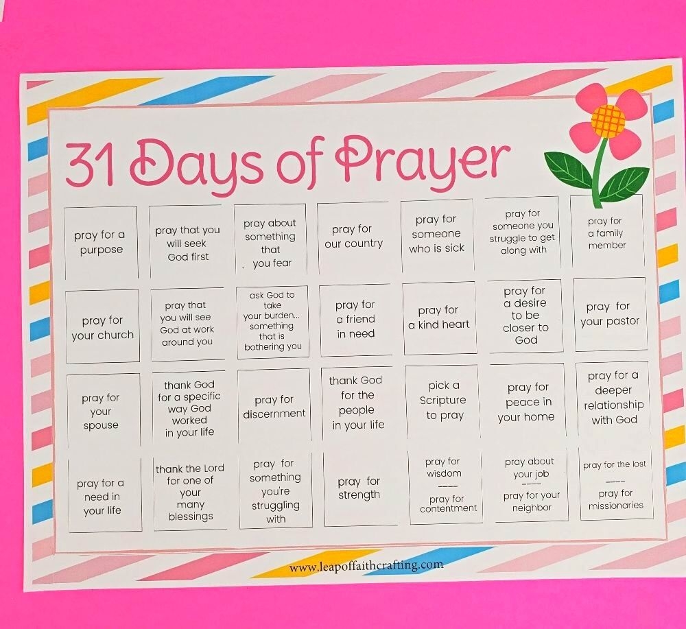 FREE Prayer Calendar And Printable Prayer Journal PDF Pack Leap Of Faith Crafting FREE Prayer Calendar And Printable Prayer Journal PDF Pack Leap Of Faith Crafting