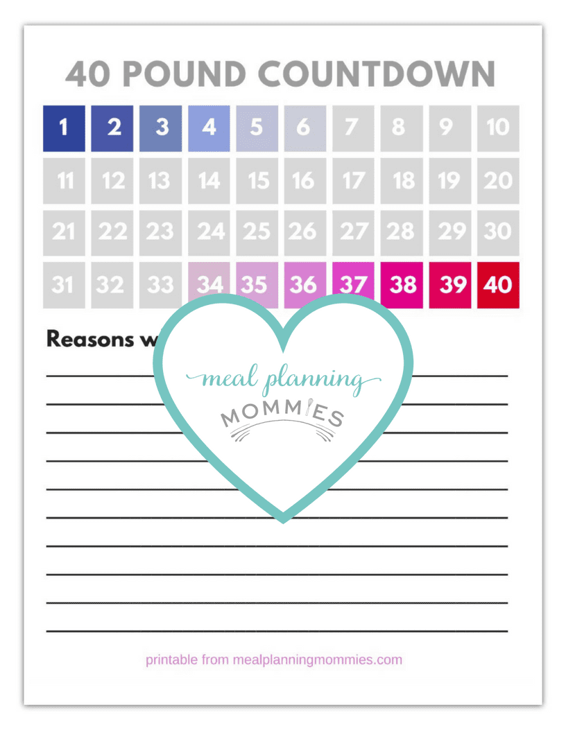 Free Printable 20 100 Pound Weight Loss Trackers