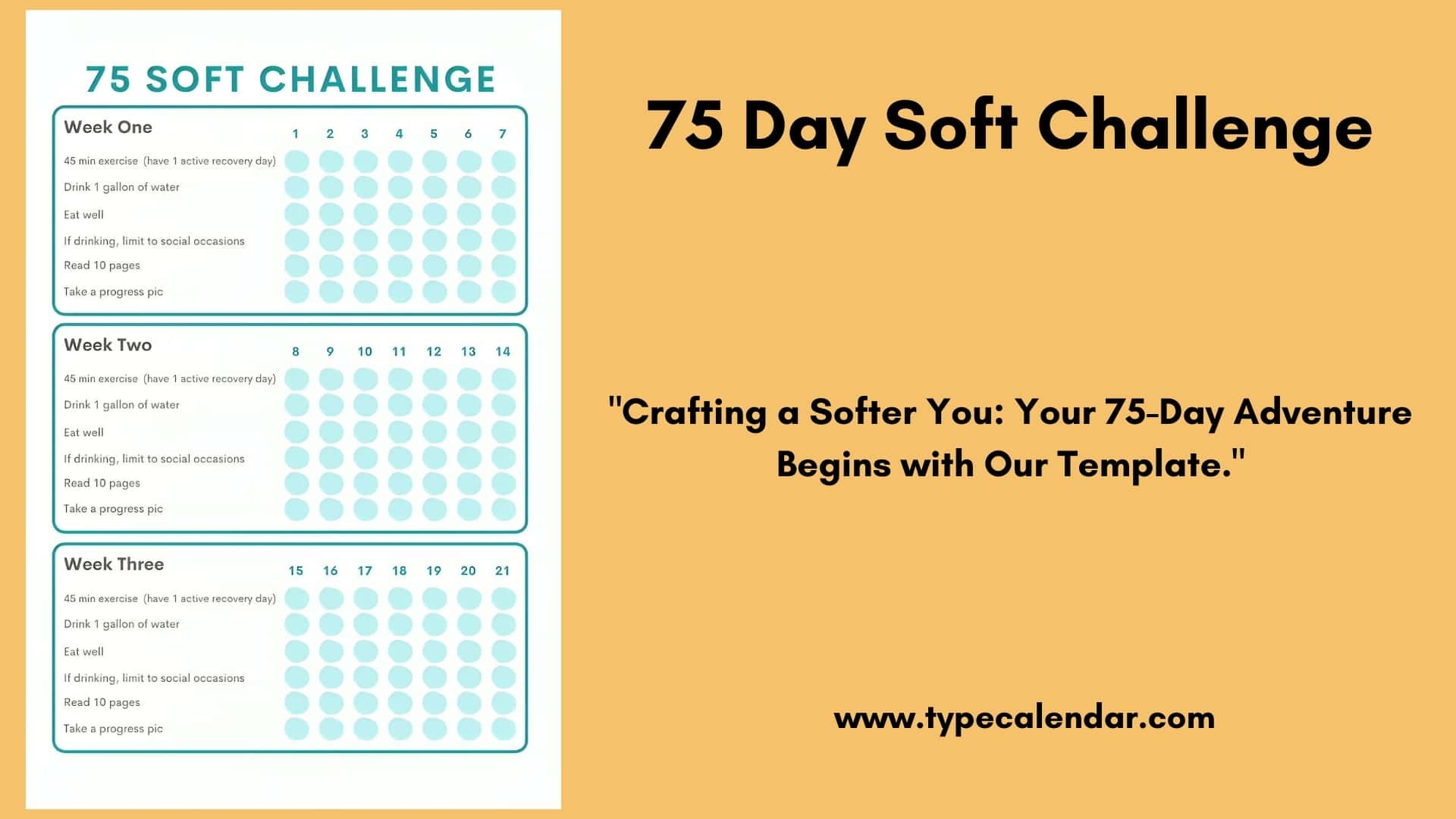 Free Printable 75 Day Soft Challenge Templates PDF Checklist Tracker