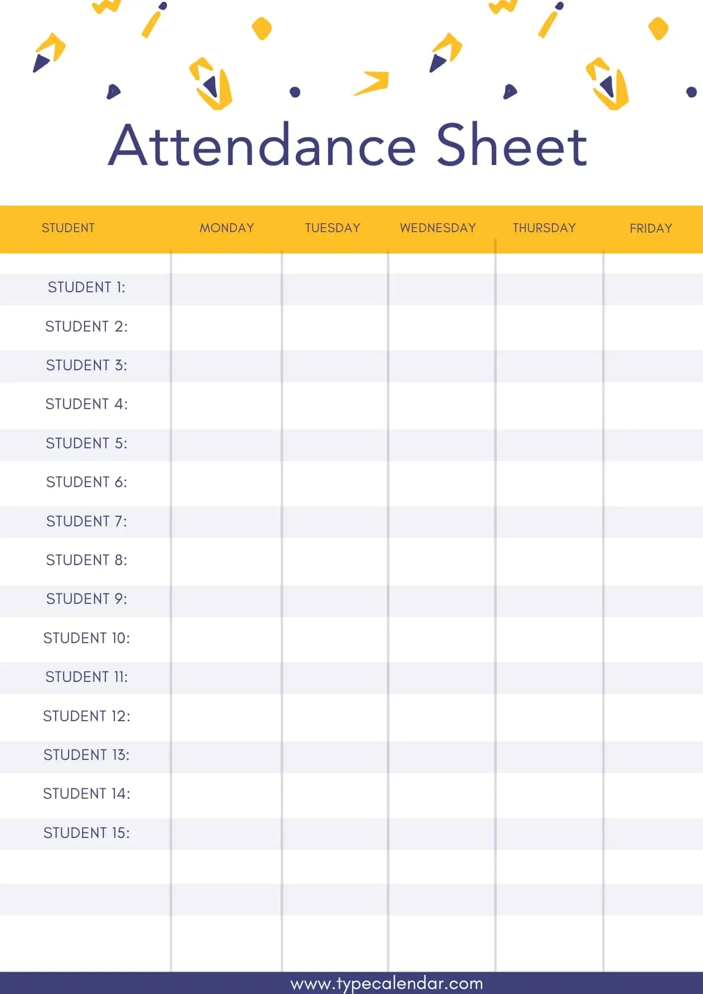 Attendance Chart Free Printable