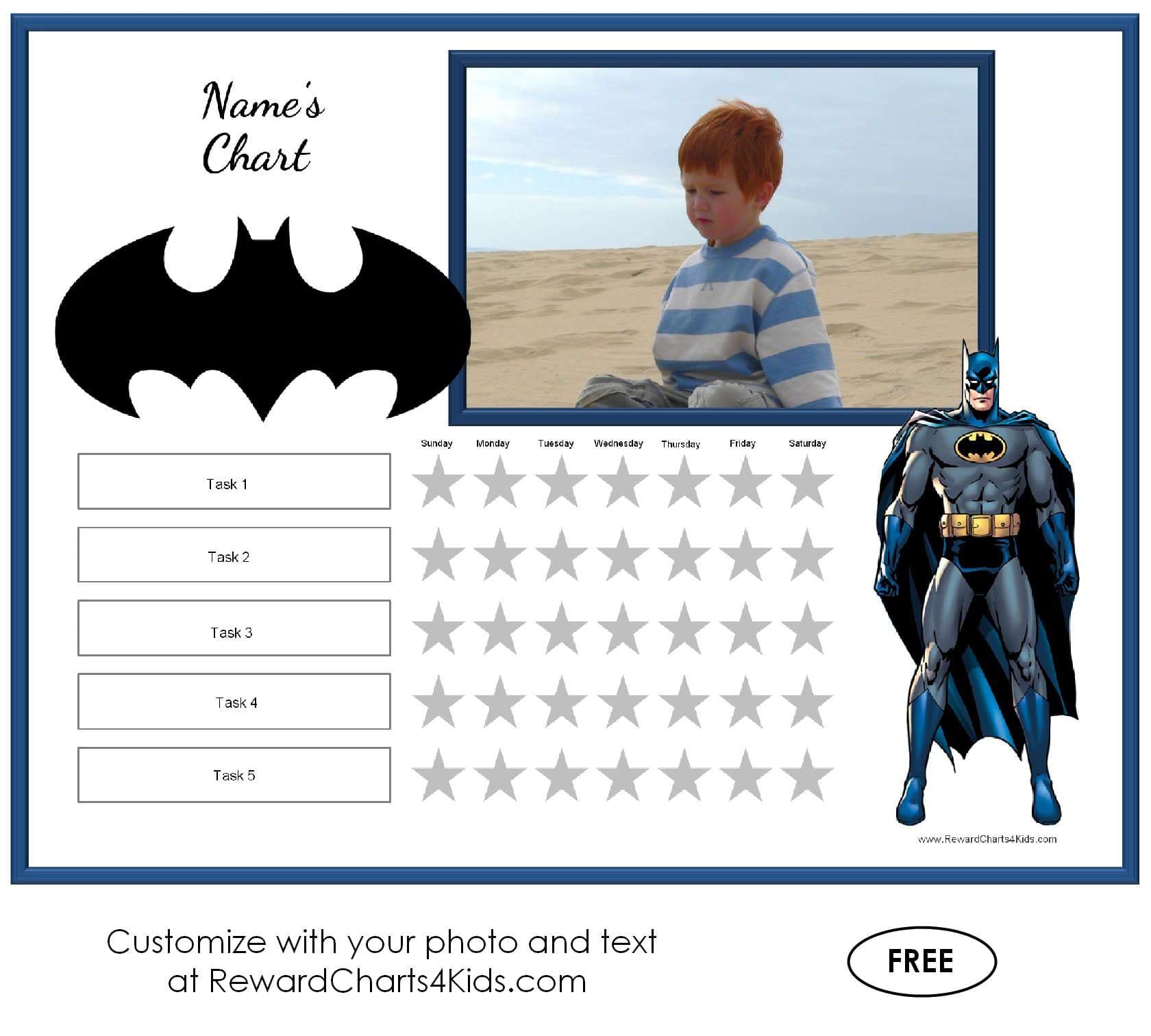 Free Printable Batman Behavior Chart Free Printable Charts