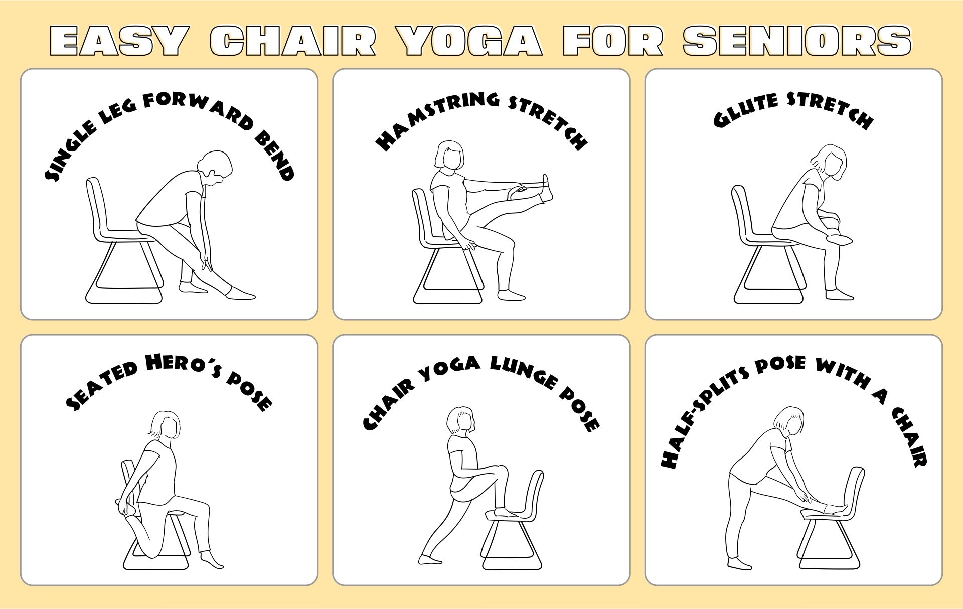 Chair Yoga Printable Chart With Pictures