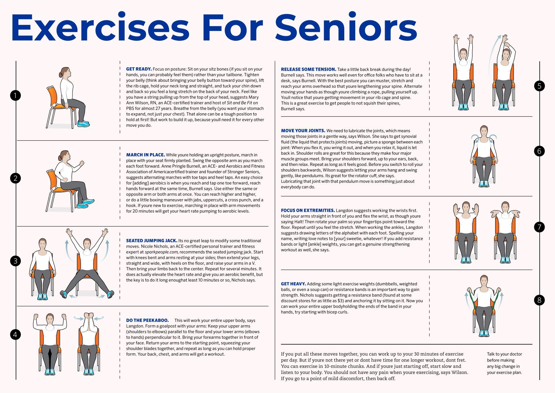 Free Printable Chair Exercises For Seniors Chair Exercise Chart For Weightloss