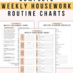 Free Printable Chore Chart For Adults And Cleaning Checklist 
