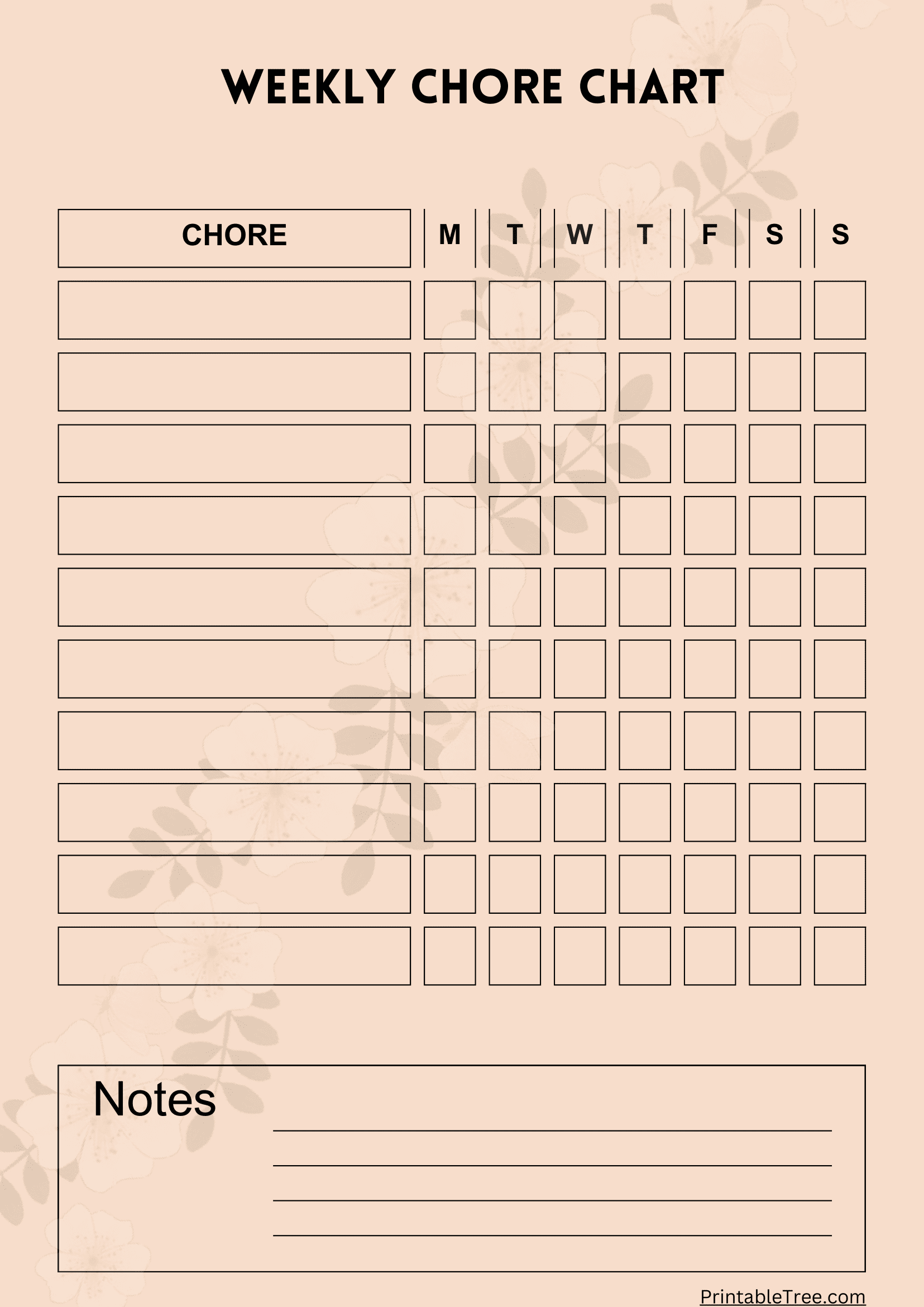 Free Printable Chore Chart PDF Template For Kids Free Printable Chore Chart PDF Template For Kids