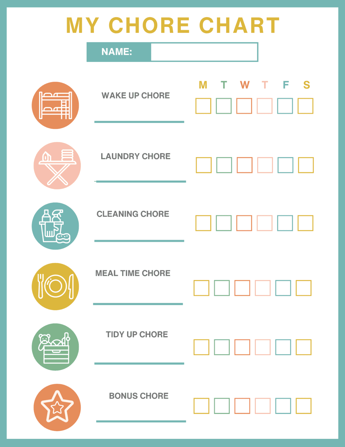Free Printable Chore Charts For Kids By Age