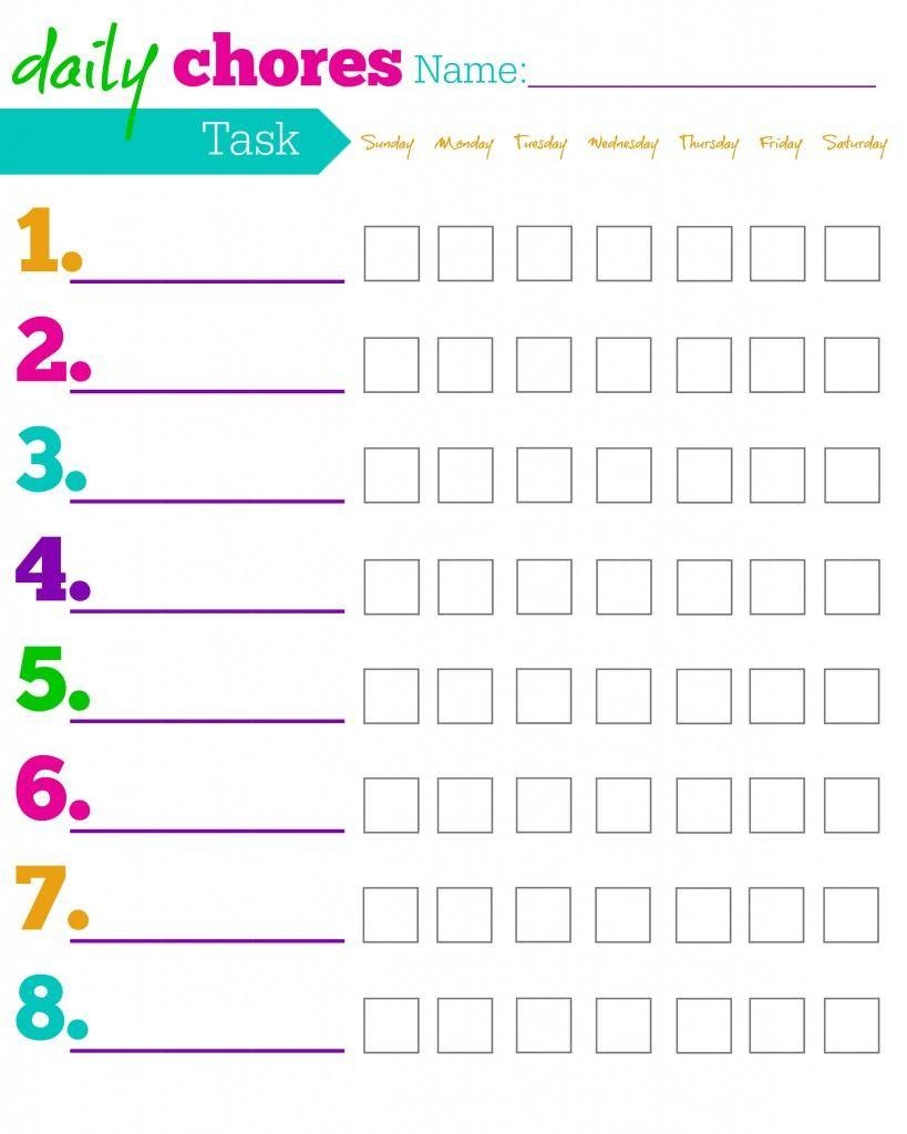 FREE Printable Chore Charts For Kids Ideas By Age