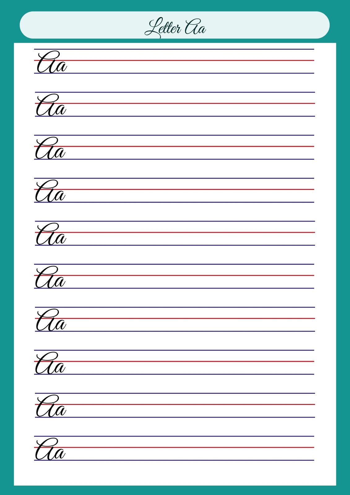 Free Printable Cursive Letters Chart Free Printable Cursive Letters Chart