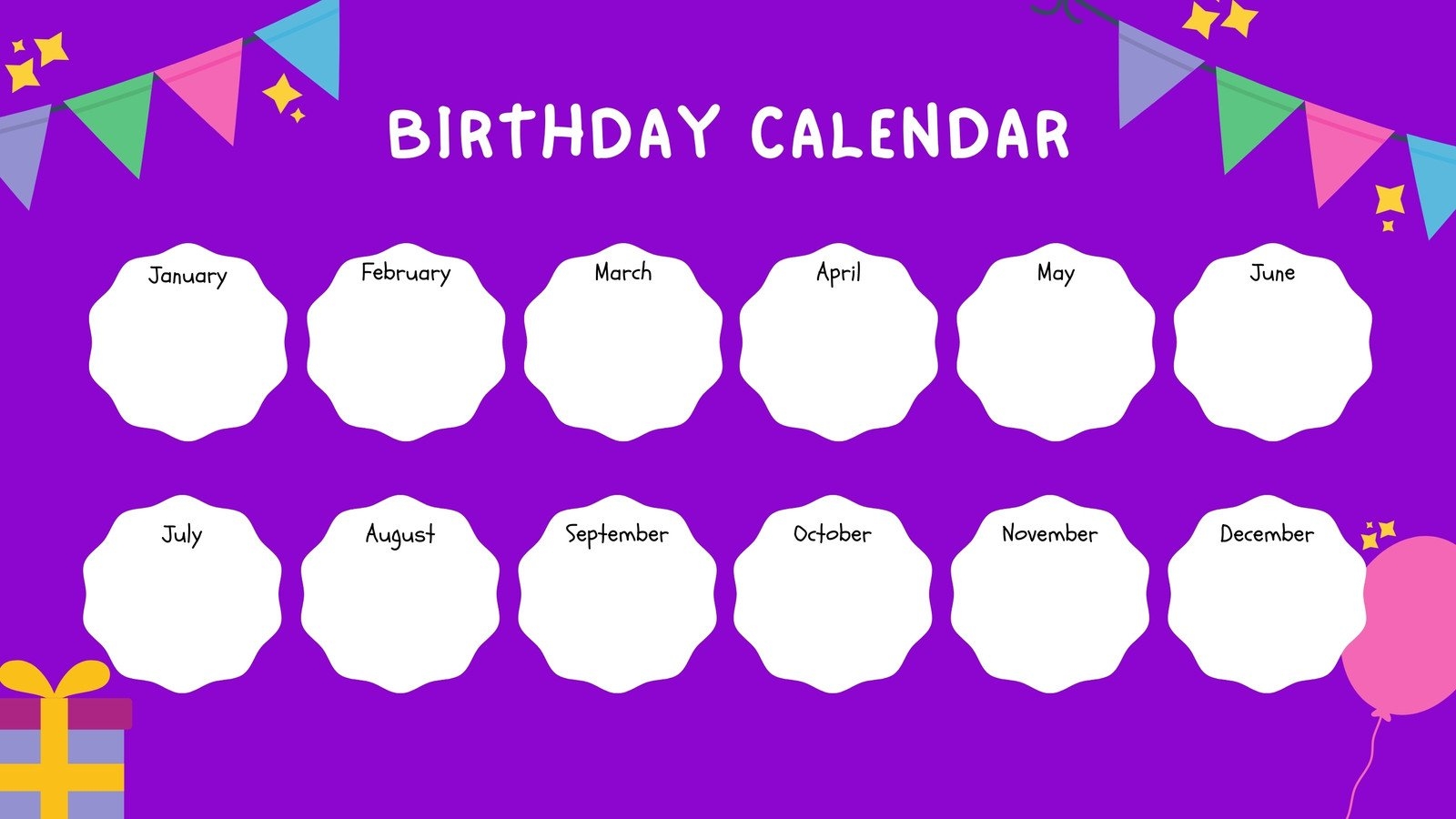 Free Printable Birthday Chart Pdf Free Printable Birthday Chart Pdf
