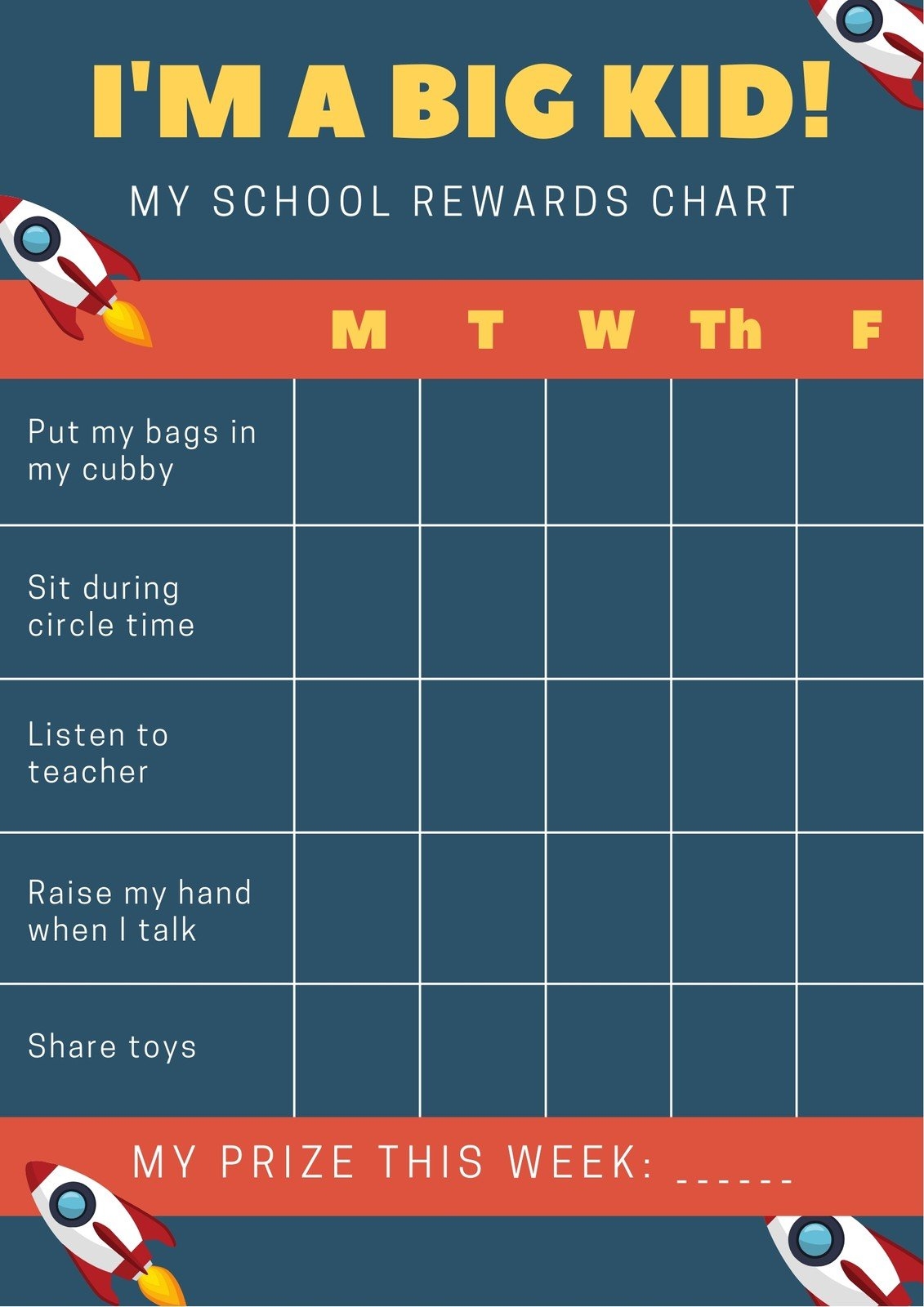 Free Printable Customizable Reward Chart Poster Templates Canva