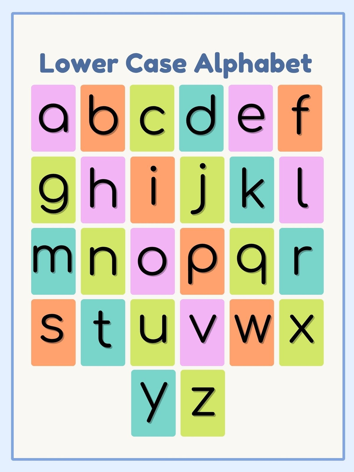 Color Alphabet Chart Printable