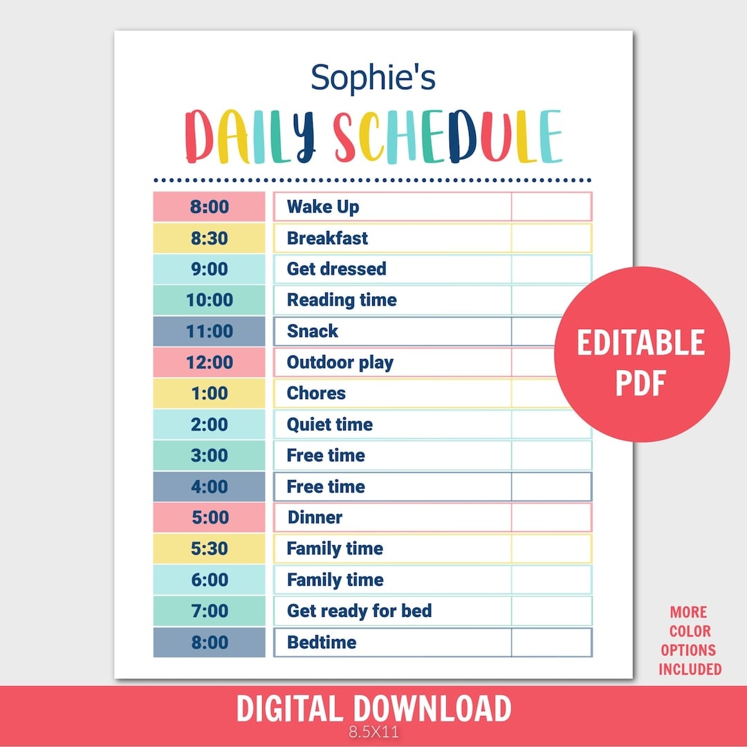 Free Printable Homeschool Daily Schedule Printable Kids Homeschool Schedule Homeschool Planner To Do List Kids Teens