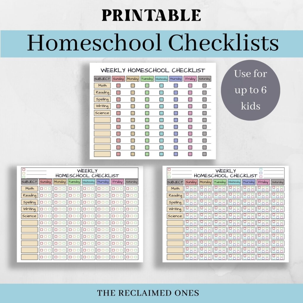 Homeschool Charts Free Printables