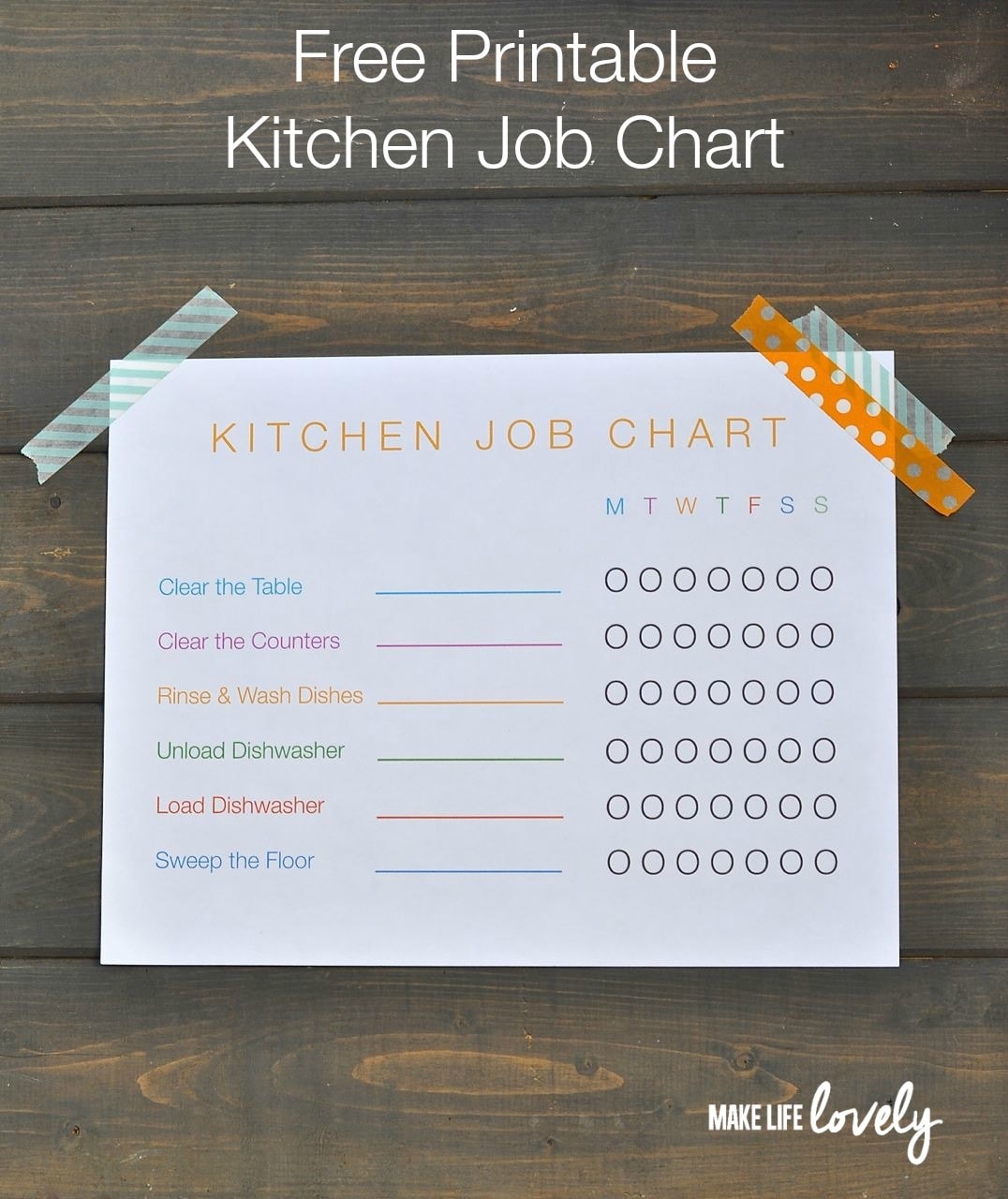 Free Printable Job Chart Free Printable Job Chart