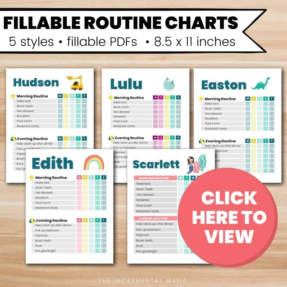 Free Editable Morning Routine Chart Printable