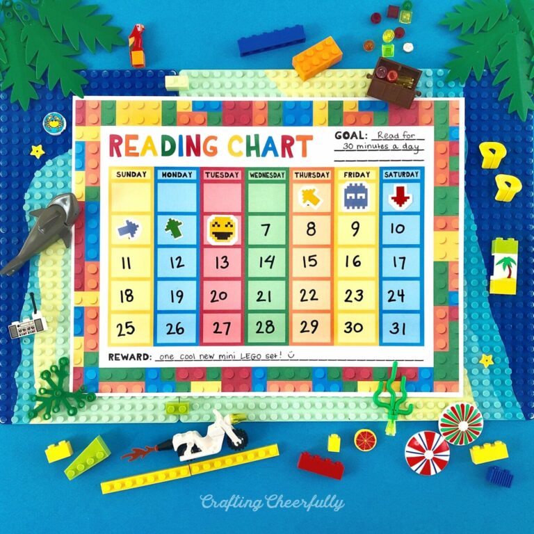 Free Printable LEGO Themed Reading Chart Crafting Cheerfully