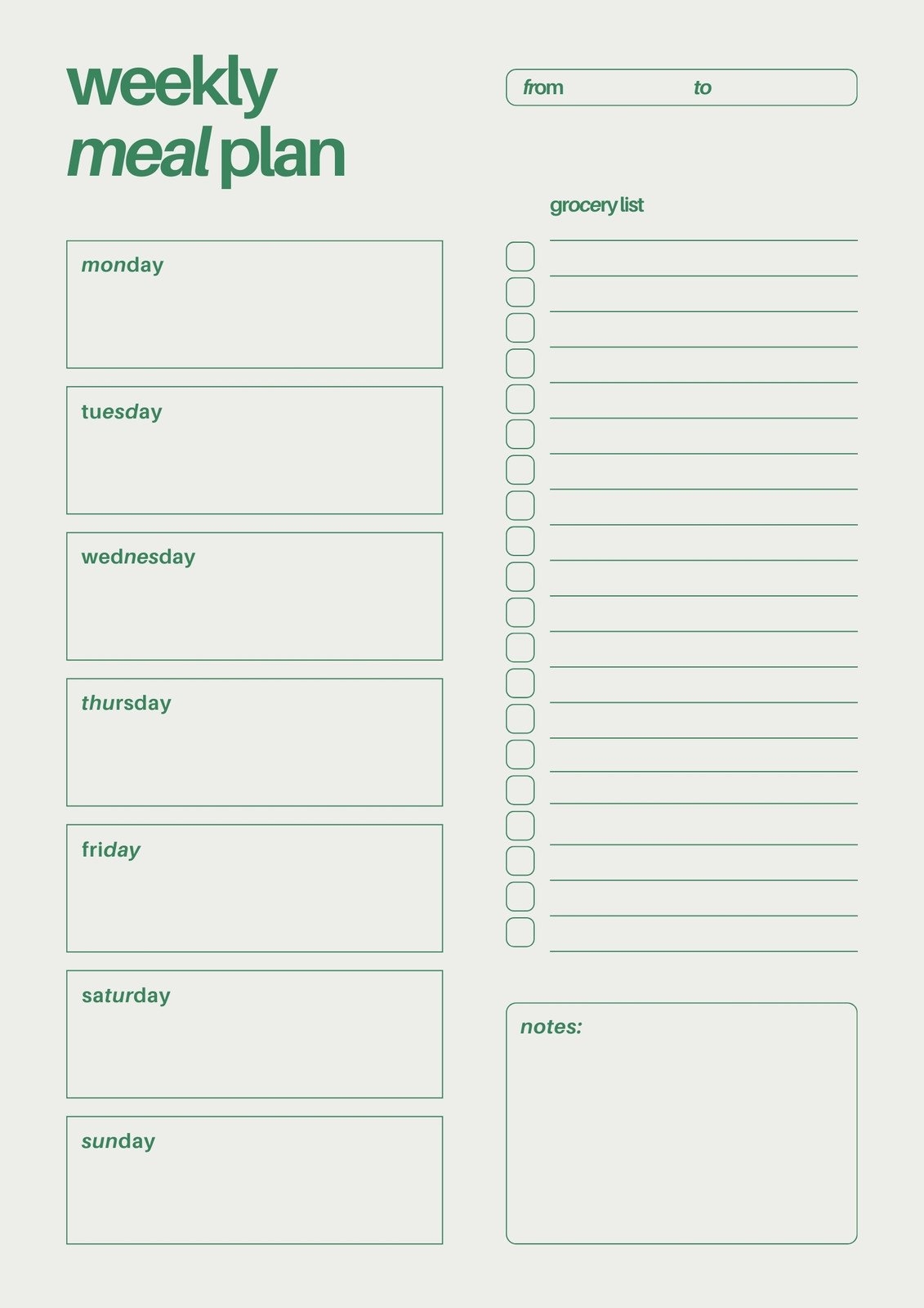 Free Printable Meal Planner Templates To Edit Online Canva