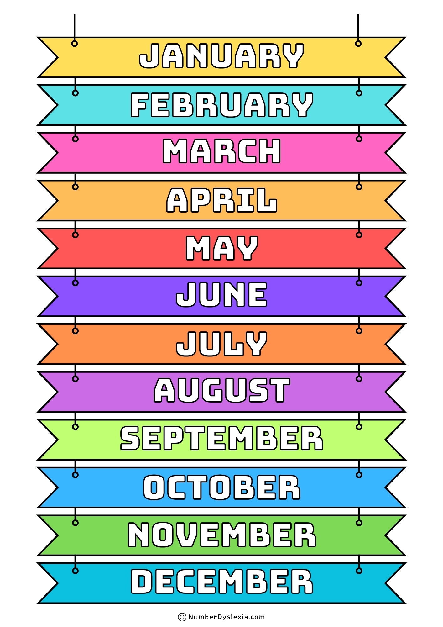 Free Printable Months Of The Year Charts PDF Number Dyslexia Free Printable Months Of The Year Charts PDF Number Dyslexia