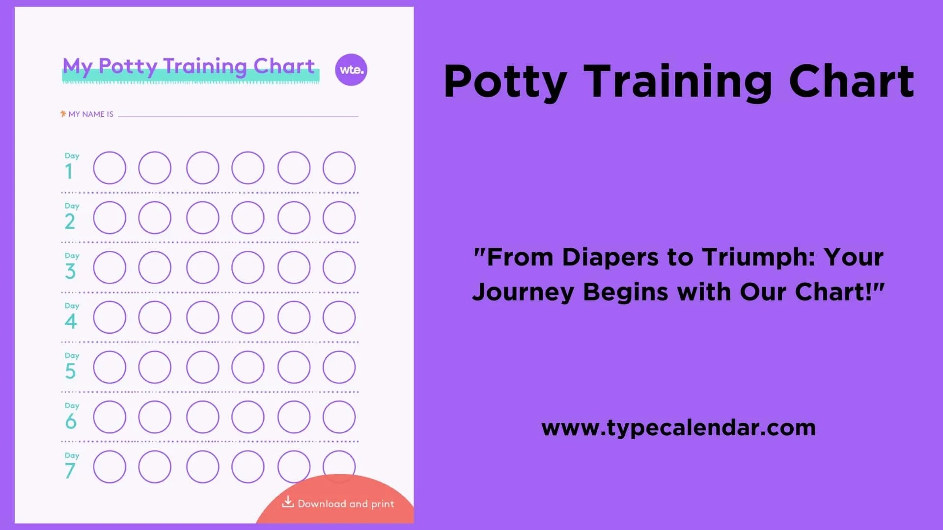 Downloadable Free Printable Potty Training Chart