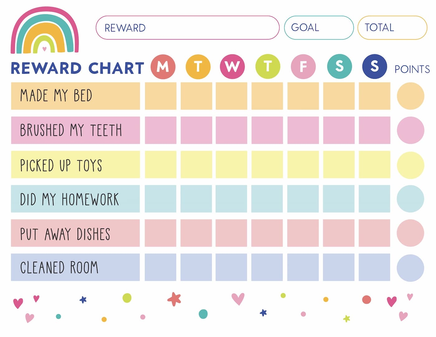 Free Reward Chart Printable Pdf