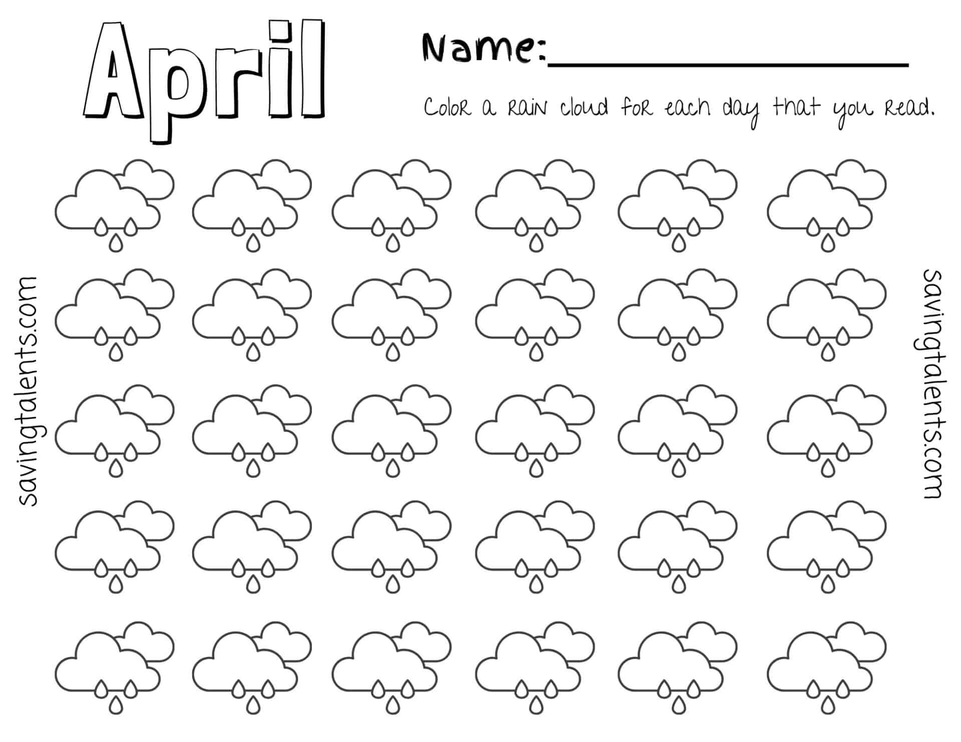 Daily Reading Chart Printable