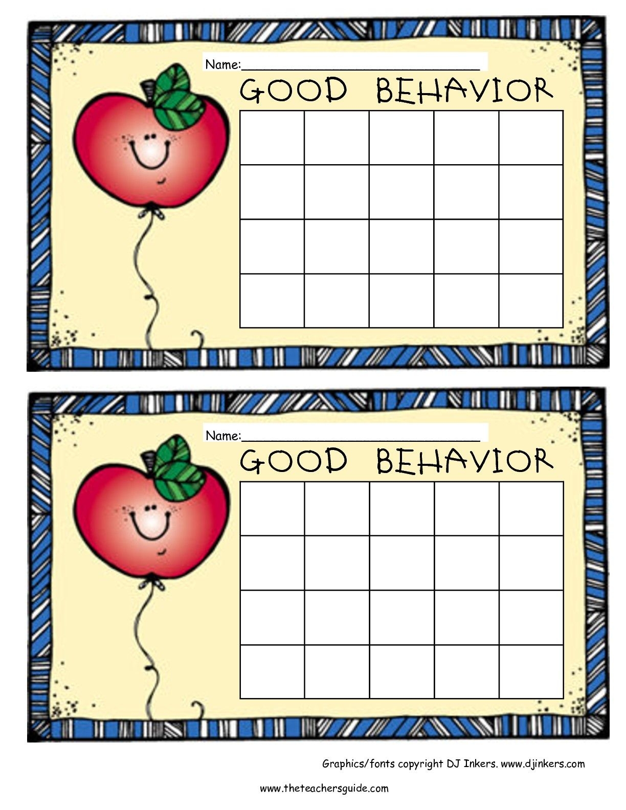 Free Printable Incentive Charts For Students