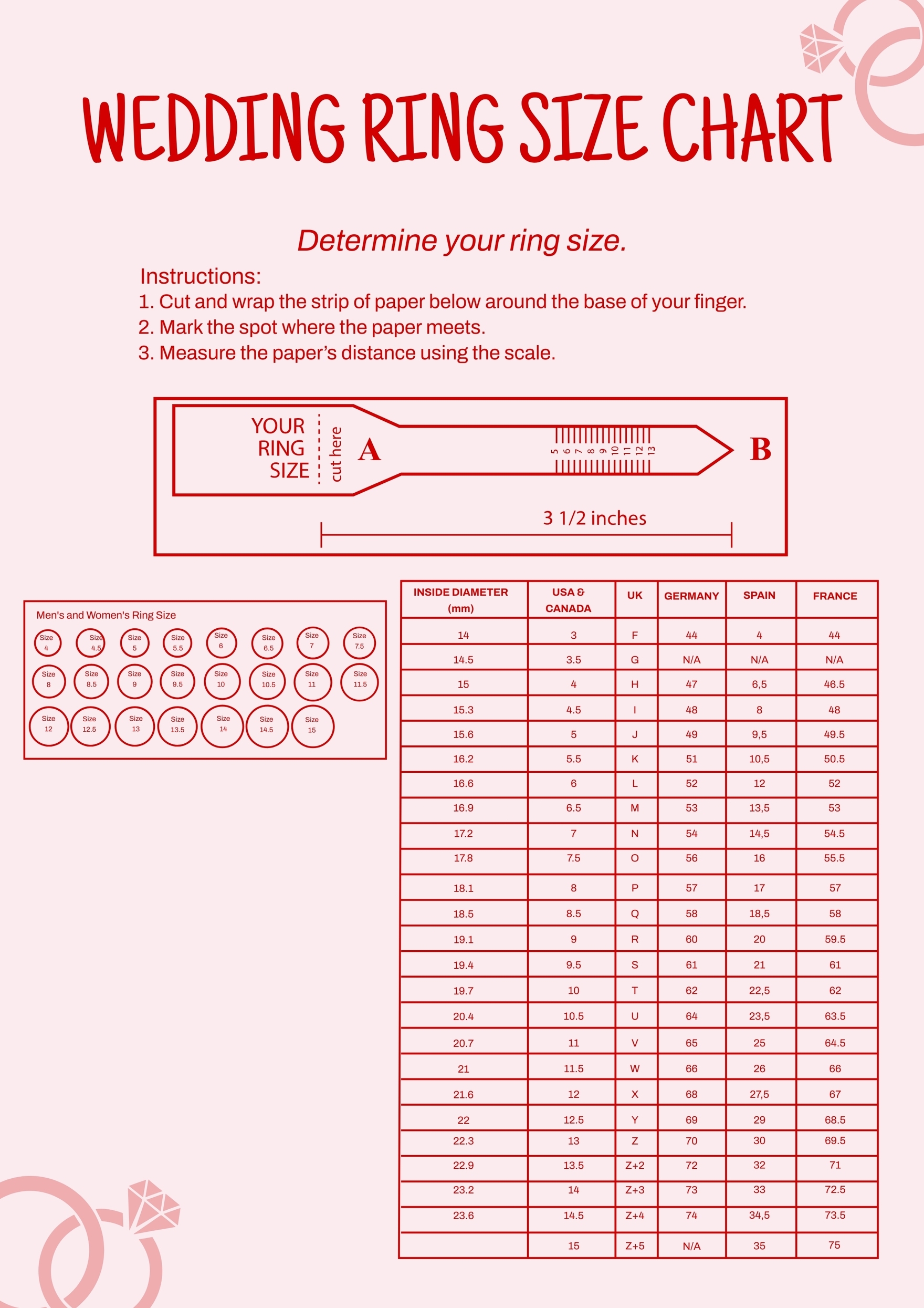 Free Printable Ring Ring Sizer For Women Printable Free Ring Sizer Online Wedding Ring Sizing Chart Free Printable Ring Ring Sizer For Women Printable Free Ring Sizer Online Wedding Ring Sizing Chart