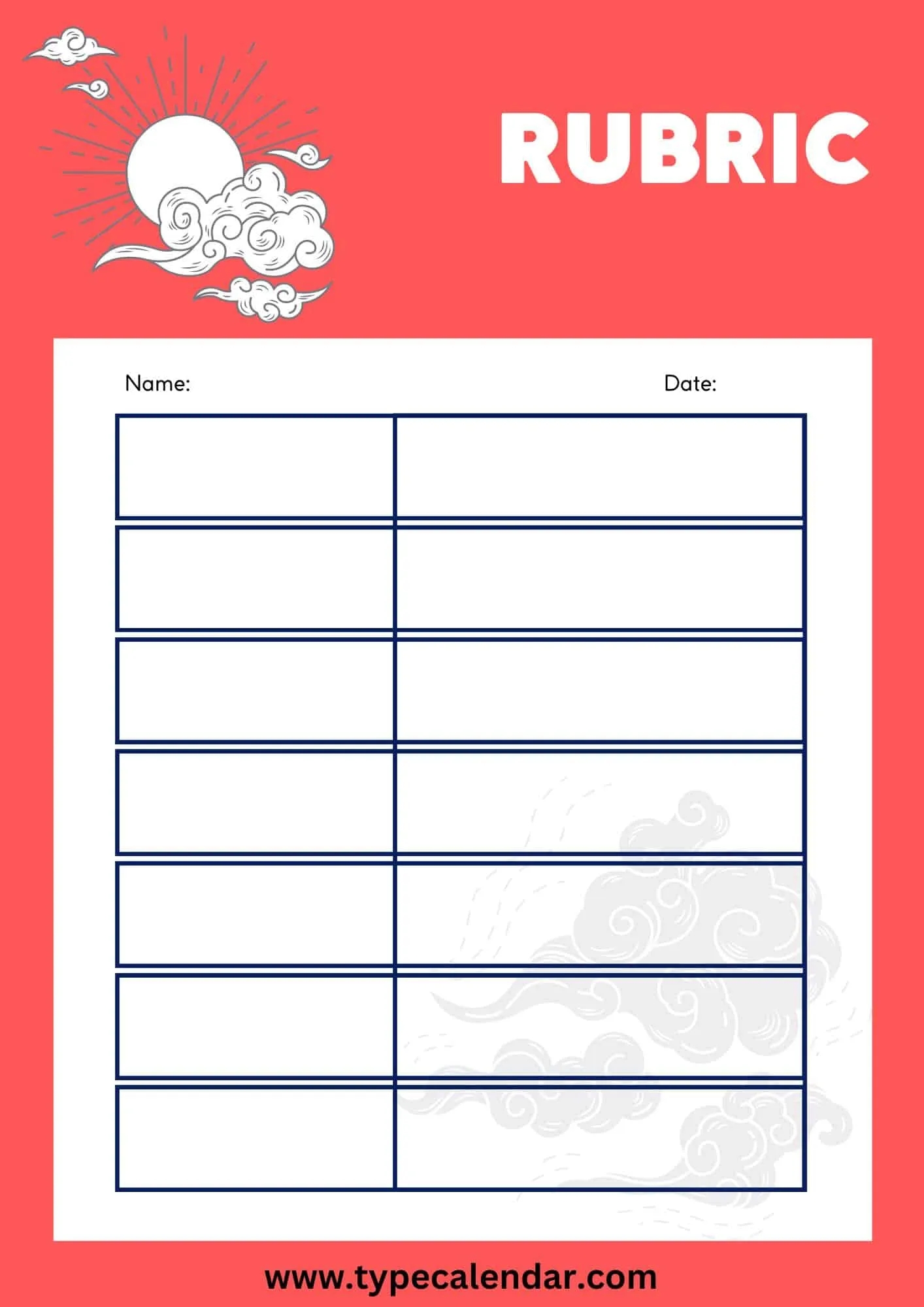 Printable Grading Chart
